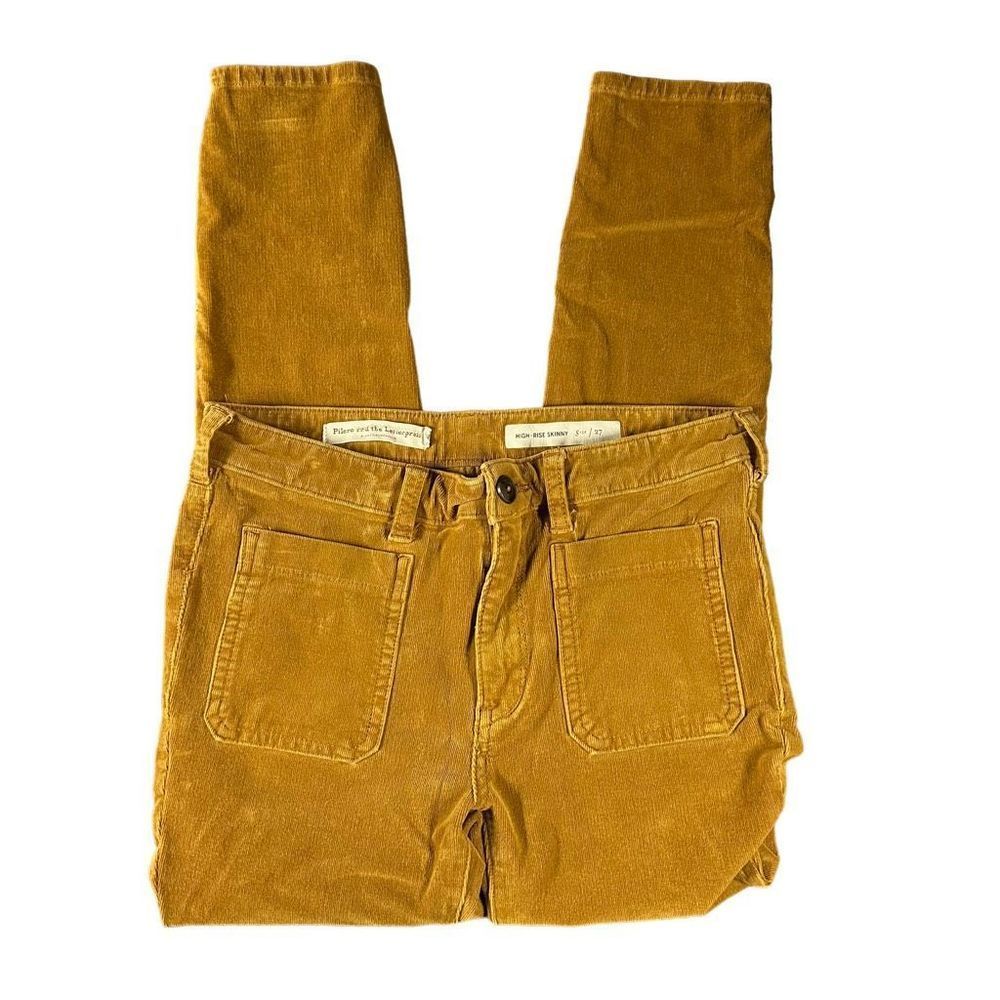 PILCRO | High rise skinny brown corduroy pants women’s 27/6 pockets casual